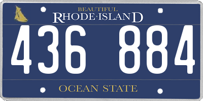 RI license plate 436884