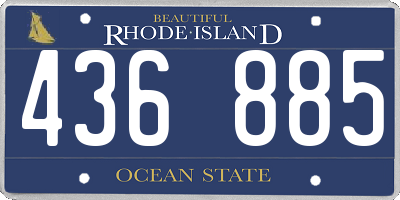 RI license plate 436885