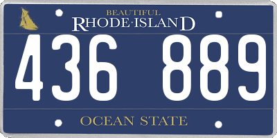 RI license plate 436889