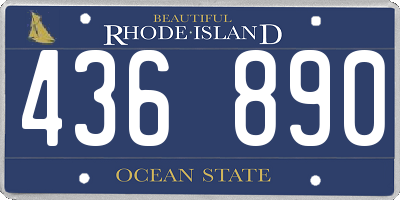 RI license plate 436890