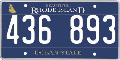 RI license plate 436893