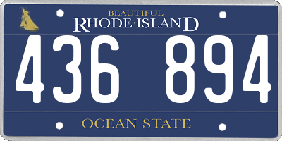 RI license plate 436894