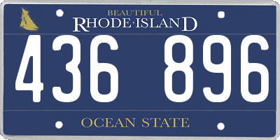 RI license plate 436896