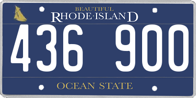 RI license plate 436900