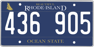 RI license plate 436905