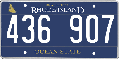 RI license plate 436907