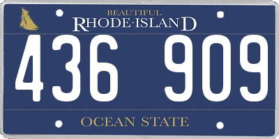 RI license plate 436909