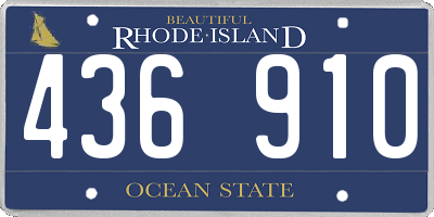 RI license plate 436910