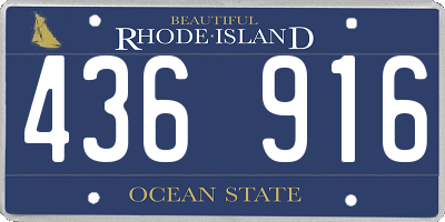 RI license plate 436916