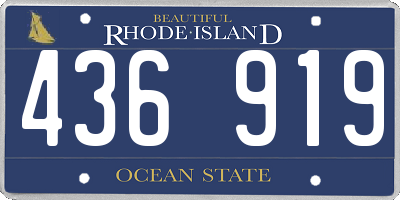 RI license plate 436919