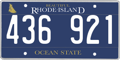 RI license plate 436921