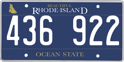 RI license plate 436922