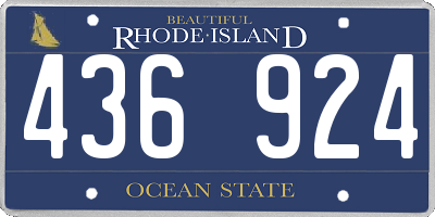 RI license plate 436924