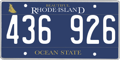 RI license plate 436926