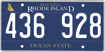 RI license plate 436928