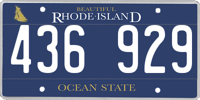 RI license plate 436929