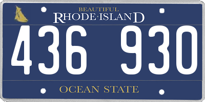 RI license plate 436930