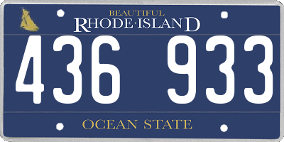 RI license plate 436933