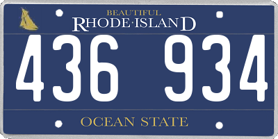 RI license plate 436934