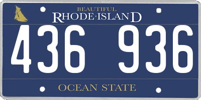 RI license plate 436936