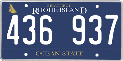 RI license plate 436937