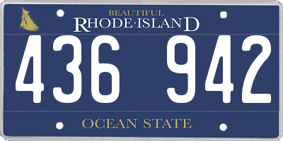 RI license plate 436942