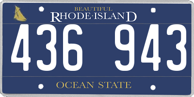 RI license plate 436943