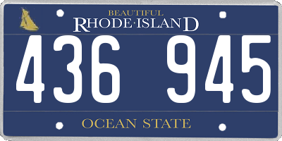 RI license plate 436945