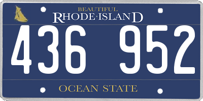 RI license plate 436952
