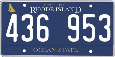 RI license plate 436953