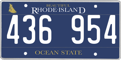 RI license plate 436954