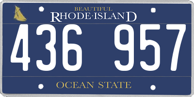 RI license plate 436957
