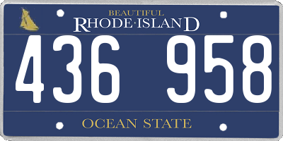 RI license plate 436958