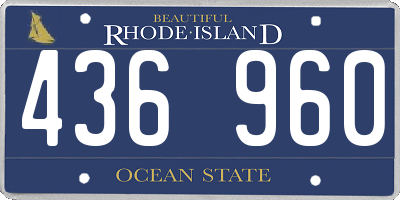 RI license plate 436960