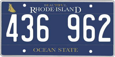 RI license plate 436962