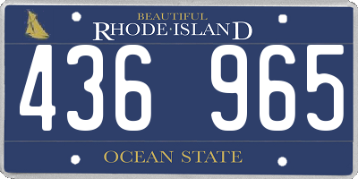 RI license plate 436965