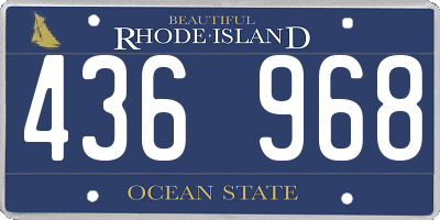 RI license plate 436968