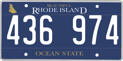 RI license plate 436974