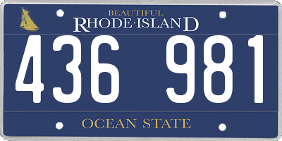 RI license plate 436981