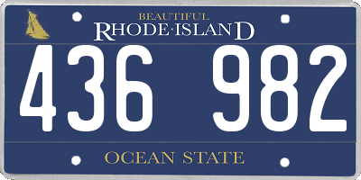 RI license plate 436982