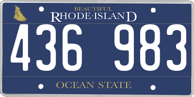 RI license plate 436983