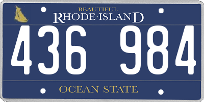 RI license plate 436984