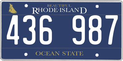 RI license plate 436987