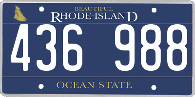 RI license plate 436988