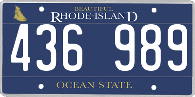 RI license plate 436989