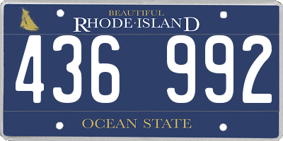 RI license plate 436992