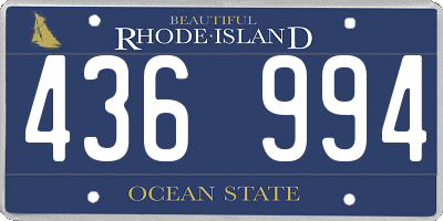 RI license plate 436994