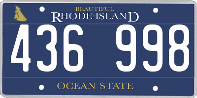 RI license plate 436998