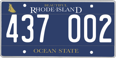 RI license plate 437002
