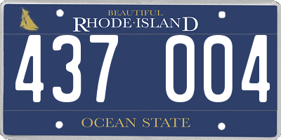 RI license plate 437004